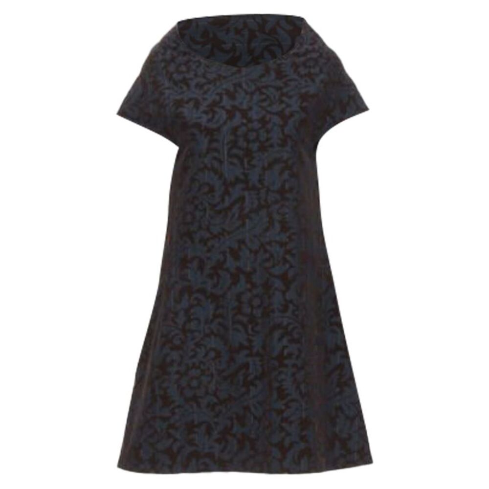 Comme des Garcons pinstripe floral devore A line dress